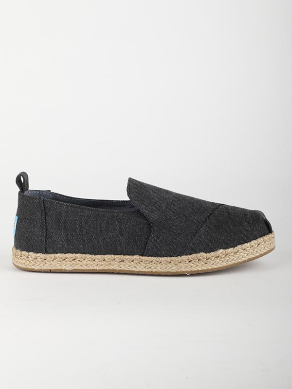 Boty Toms BLK WASHED CANVAS WM DECNALP ESP Černá