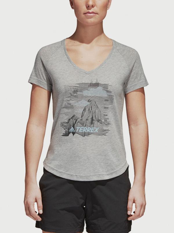 Tričko adidas Performance W Mountain Tee Šedá