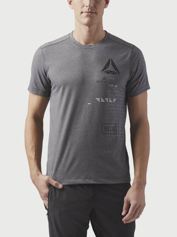 Tričko Reebok Speedwick Graphic Tee Šedá