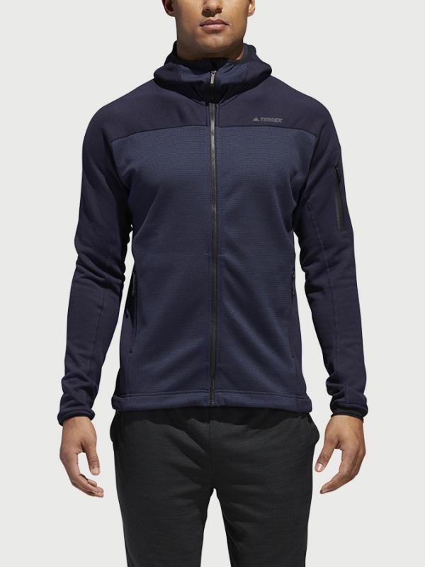 Mikina adidas Performance Stockh HO Fl Jk Modrá