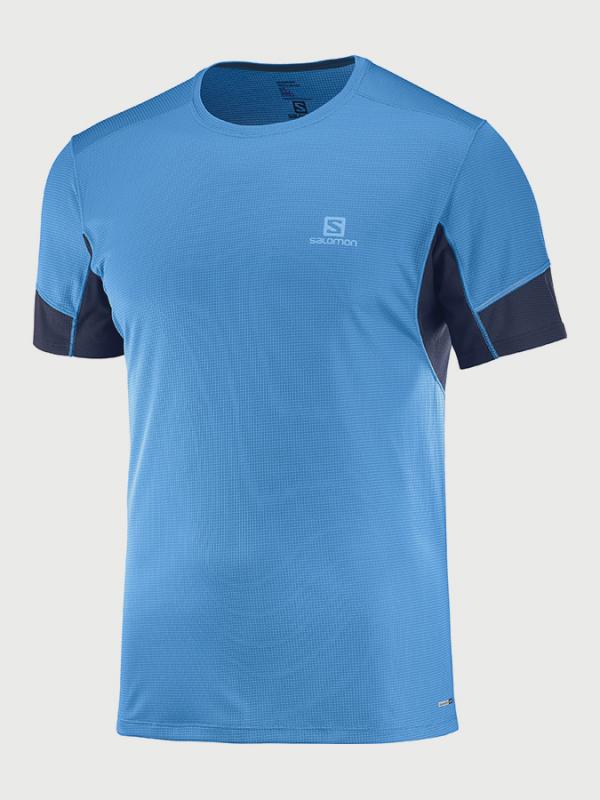 Tričko Salomon Agile Ss Tee M Modrá