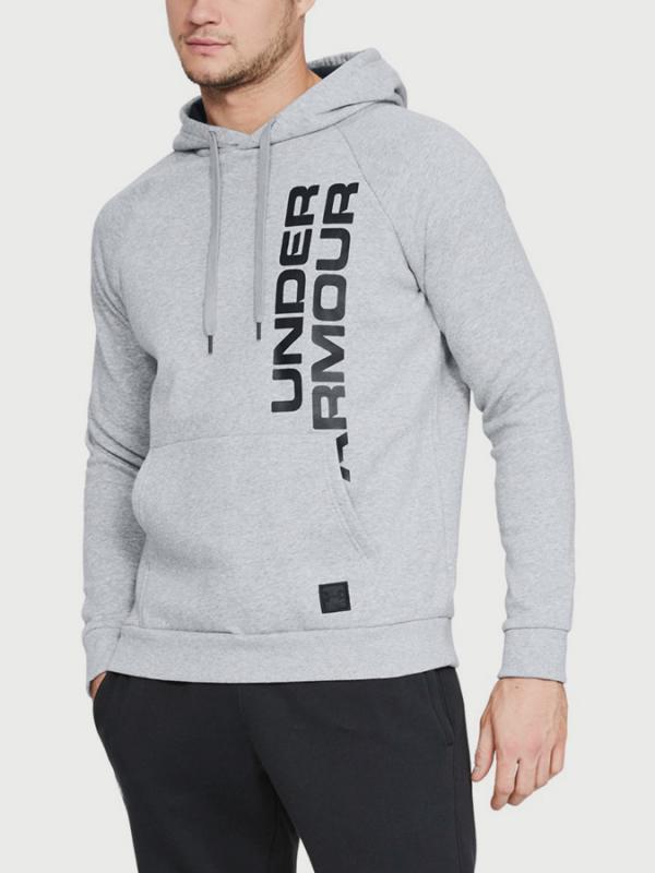 Mikina Under Armour Rival Fleece Script Hoody Šedá