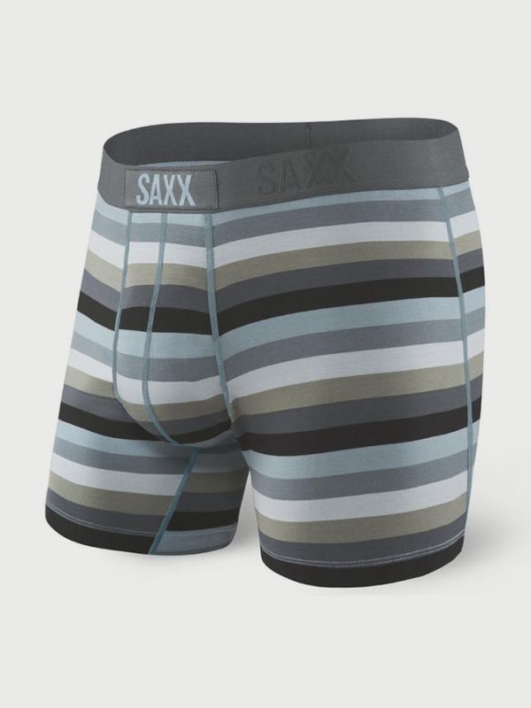 Boxerky Saxx Ultra Boxer Brief Dk Charcoal Stripe Barevná