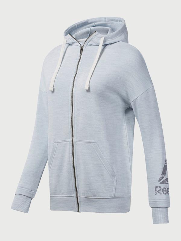 Mikina Reebok Te Marble Fullzip Bílá