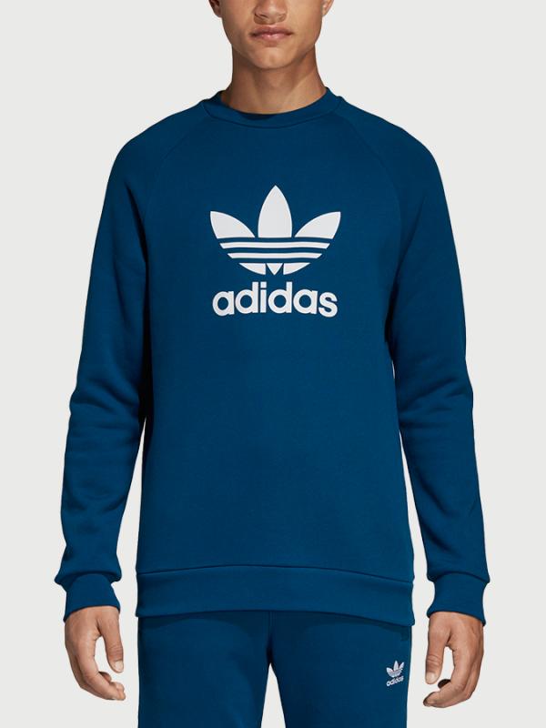 Mikina adidas Originals Trefoil Crew Modrá