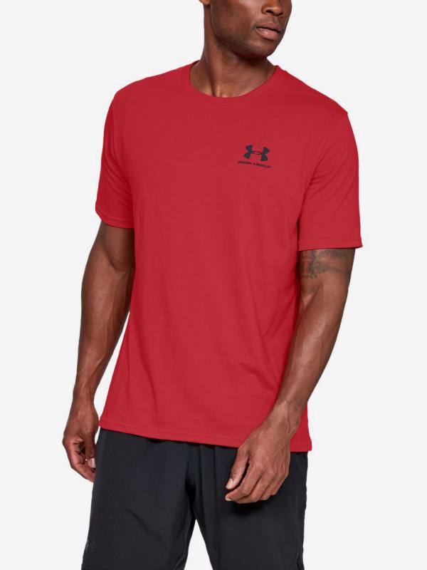 Tričko Under Armour Sportstyle Left Chest Ss Červená