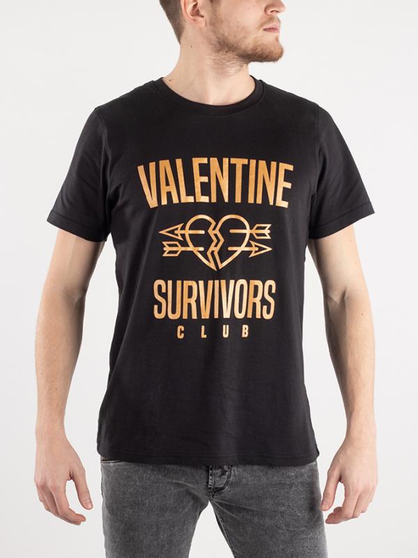 Tričko Valentine Survivors Club Černá