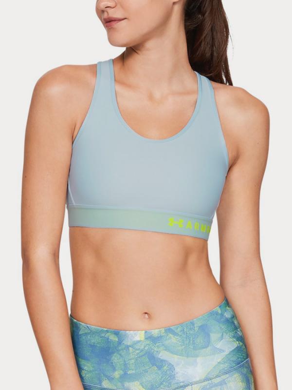 Kompresní podprsenka Under Armour Mid Keyhole Bra Modrá