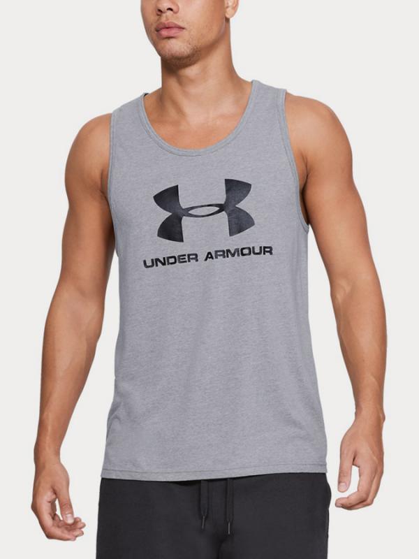 Tílko Under Armour Sportstyle Logo Tank Šedá