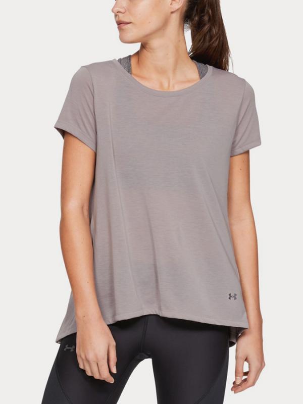 Tričko Under Armour Whisperlight Ss Foldover Šedá