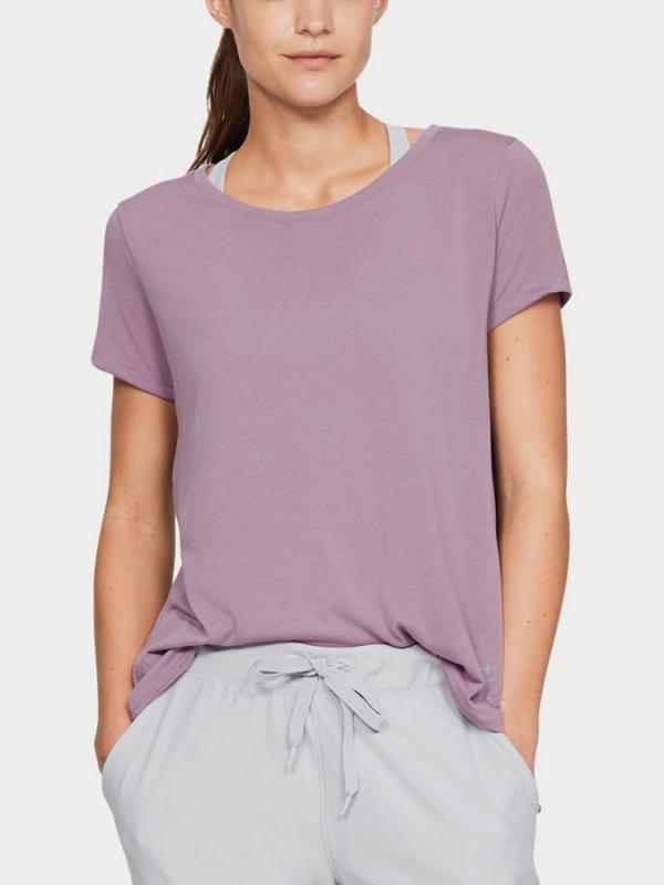 Tričko Under Armour Whisperlight Ss Foldover Fialová