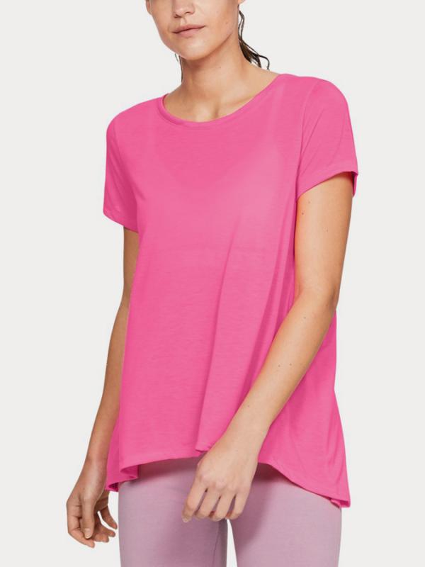 Tričko Under Armour Whisperlight Ss Foldover Růžová