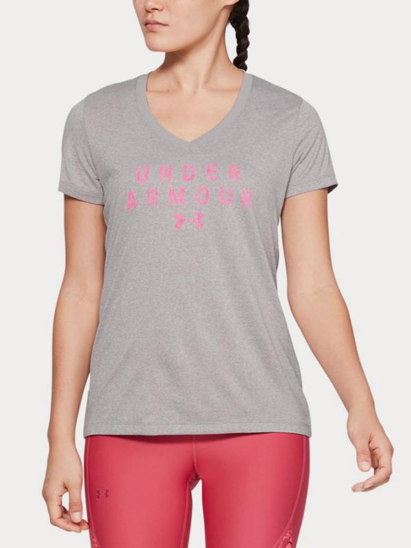 Tričko Under Armour Tech Ssv Graphic Šedá