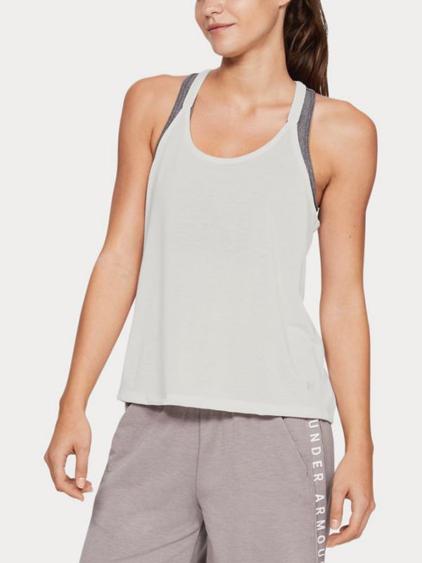 Tílko Under Armour Whisperlight Tank Foldover Bílá