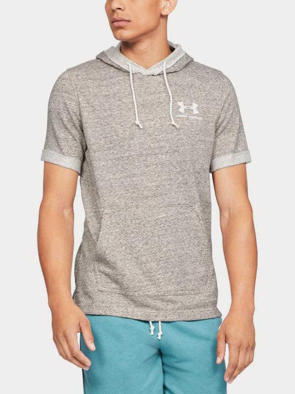 Tričko Under Armour Sportstyle Terry Ss Hoody Šedá