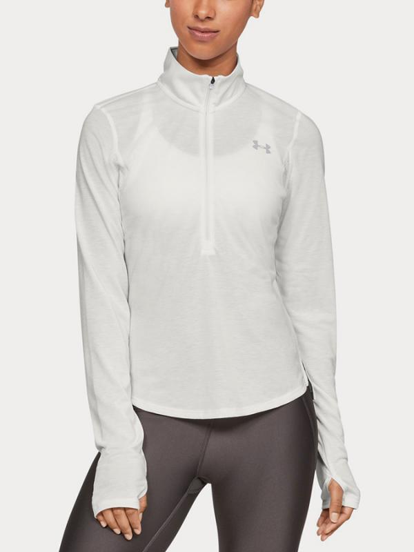 Tričko Under Armour Streaker 2.0 Half Zip Bílá