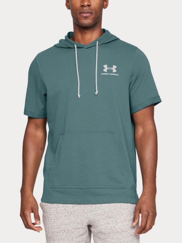 Tričko Under Armour Sportstyle Terry Ss Hoody Zelená