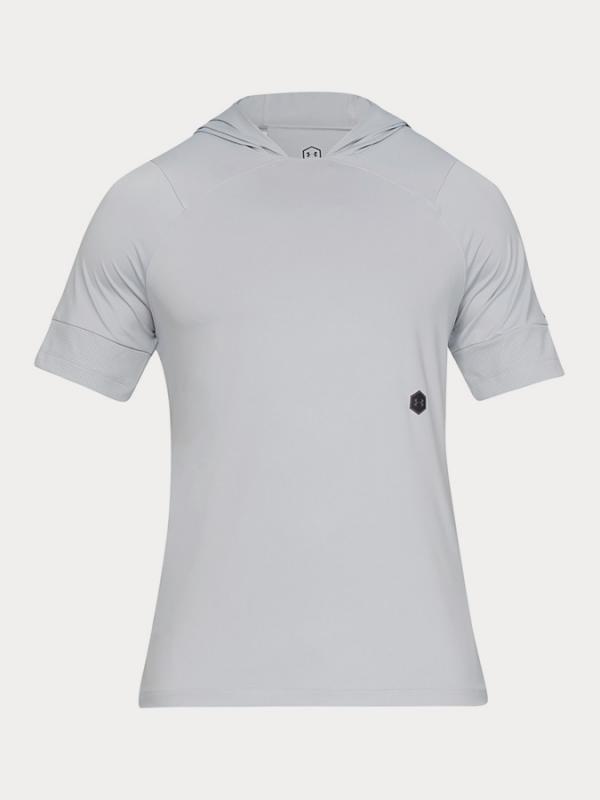 Tričko Under Armour Rush Ss Hoodie Šedá