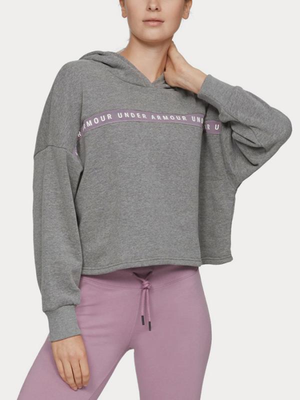 Mikina Under Armour Taped Fleece Hoodie Šedá