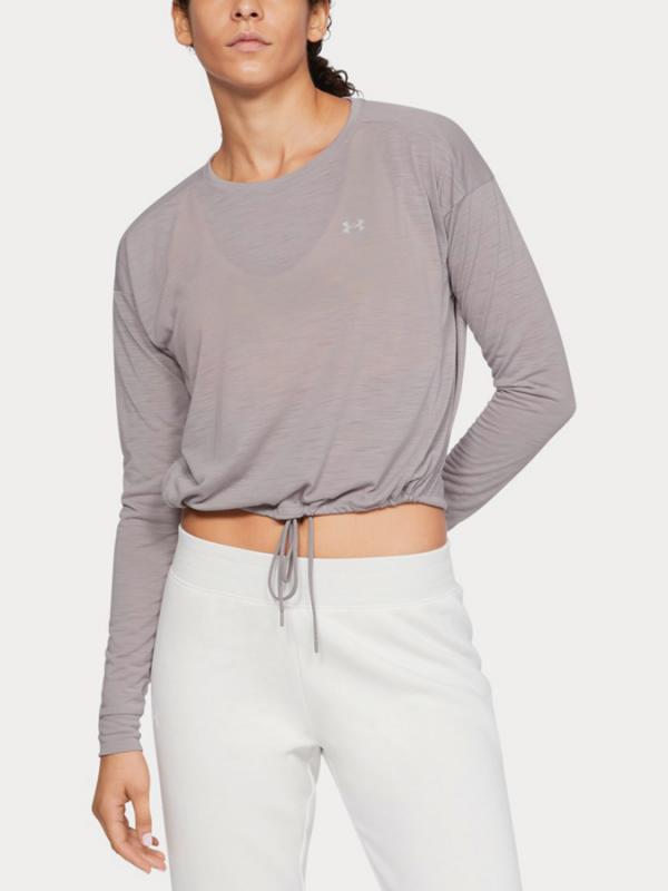 Top Under Armour Whisperlight Cropped Cover Up Šedá