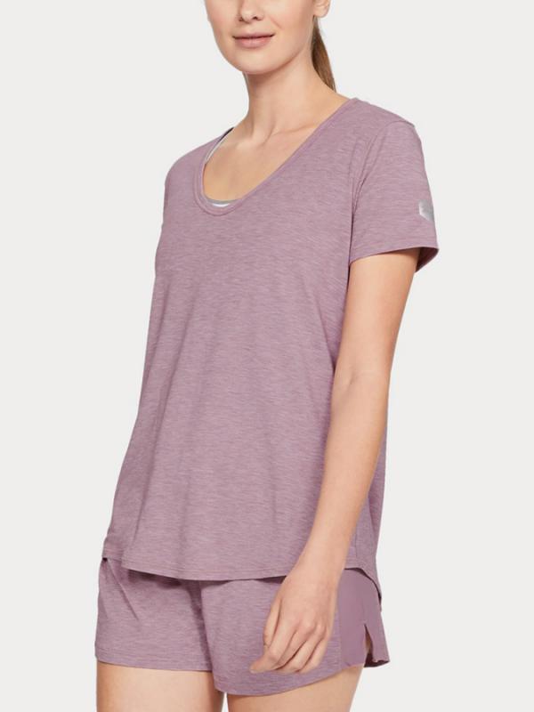 Tričko Under Armour Recovery Sleepwear Ss Fialová