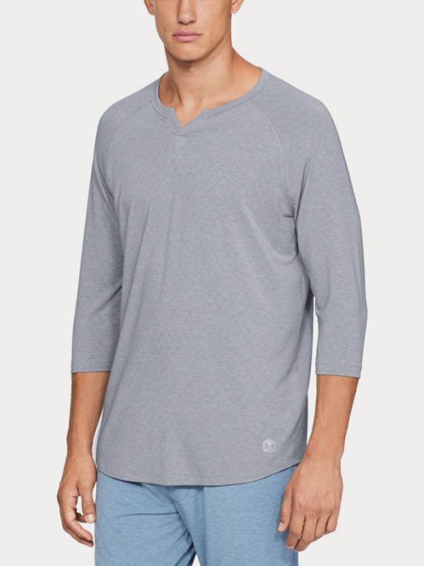 Tričko Under Armour Recovery Sleepwear Henley Šedá