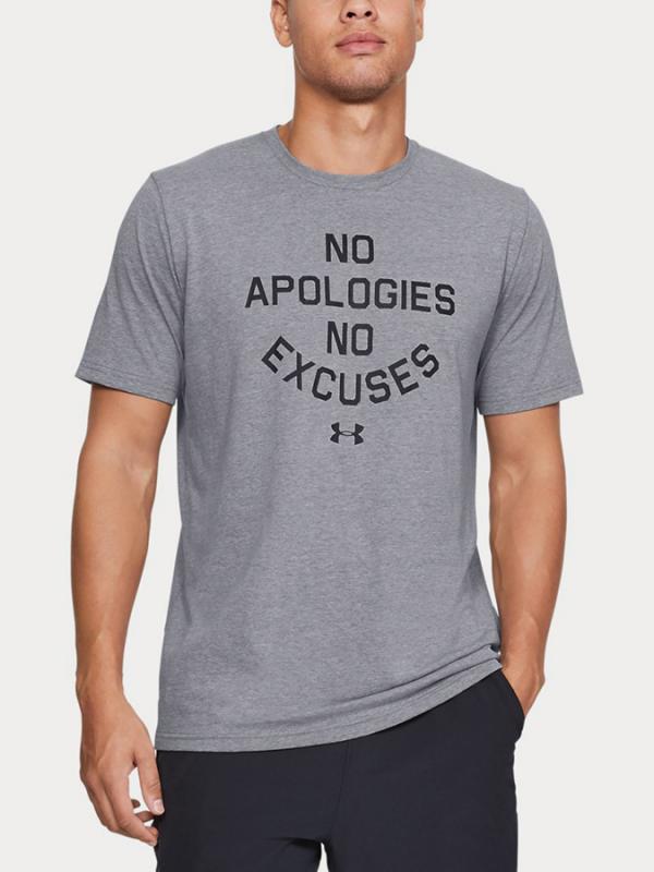 Tričko Under Armour Mfo No Apologies Ss Šedá