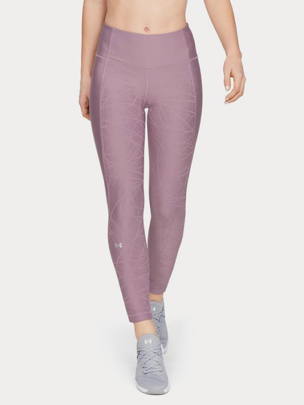 Kompresní legíny Under Armour Hg Ankle Crop Jacqrd Fialová