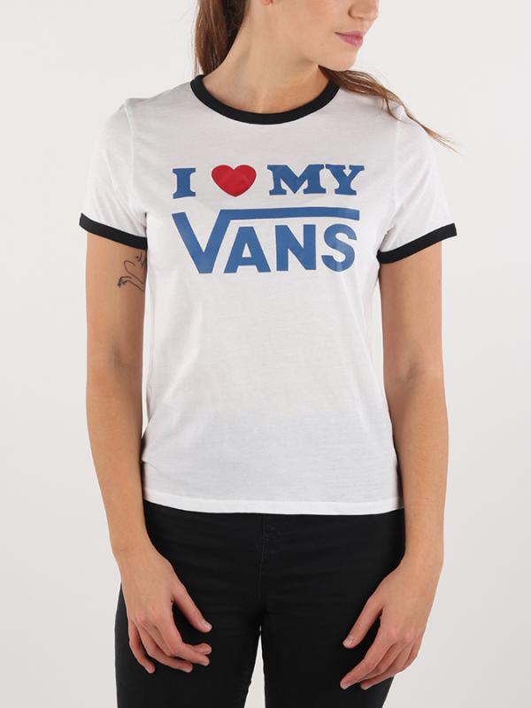 Tričko Vans Wm Love Ringer White/Black Bílá
