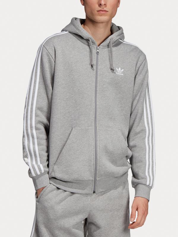 Mikina adidas Originals Monogram Fz Ho. Šedá
