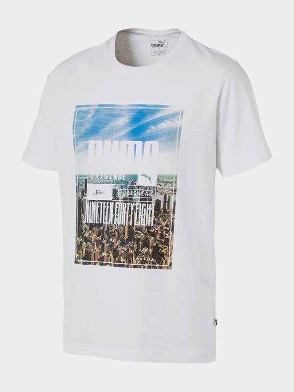 Tričko Puma Photoprint Skyline Tee Bílá