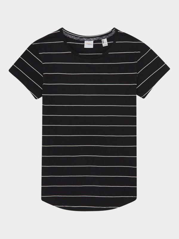 Tričko O´Neill Lw Stripe Logo T-Shirt Černá