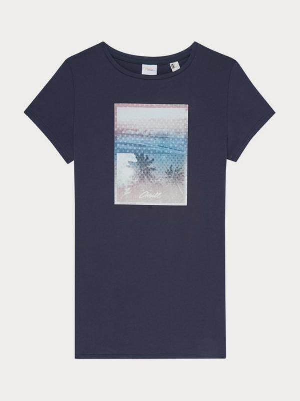 Tričko O´Neill Lw Palm Photo Print T-Shirt Modrá
