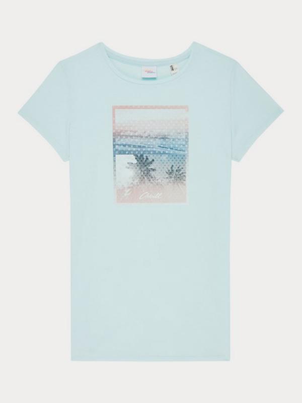Tričko O´Neill Lw Palm Photo Print T-Shirt Modrá
