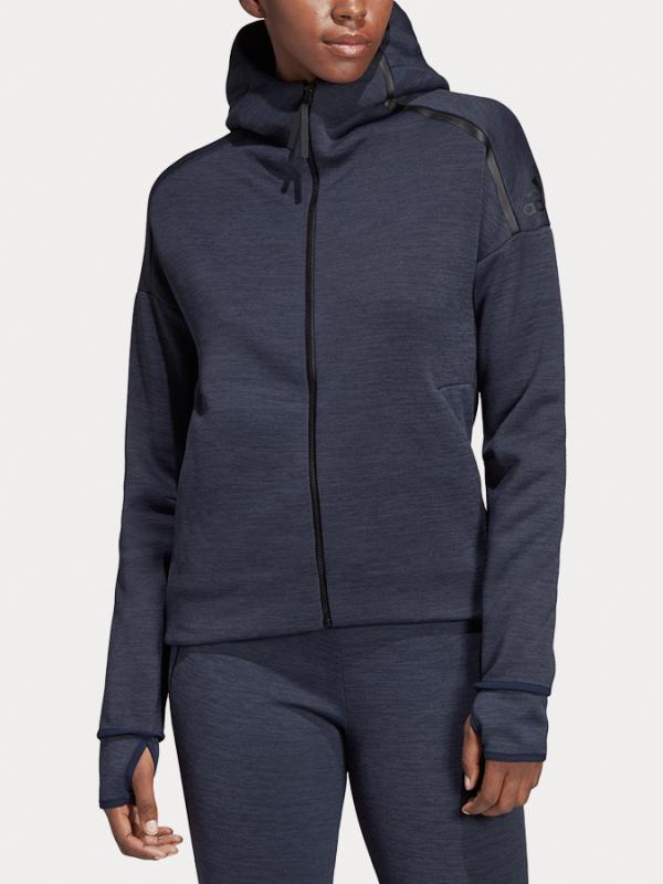 Mikina adidas Performance W Zne Hd Fr Modrá