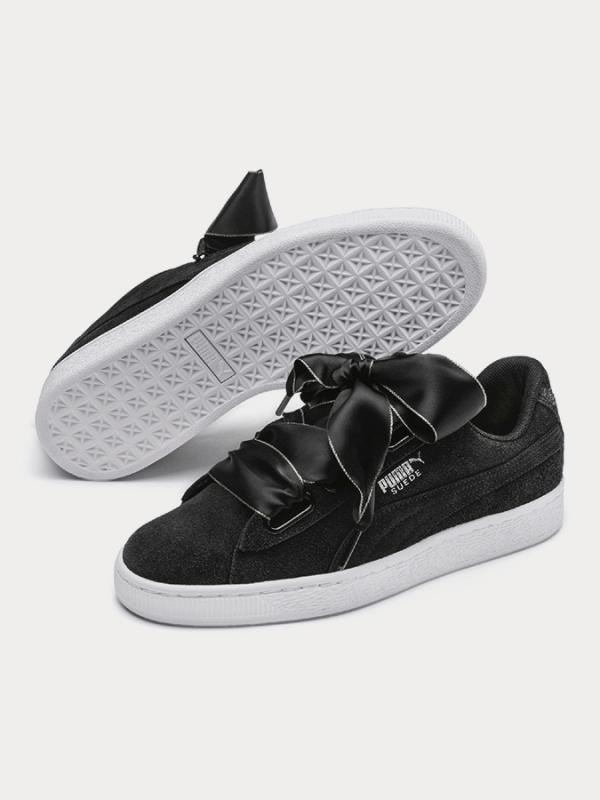 Boty Puma Suede Heart Galaxy Wn s Black- Černá