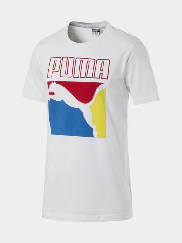 Tričko Puma Graphic Box Logo Tee White Bílá