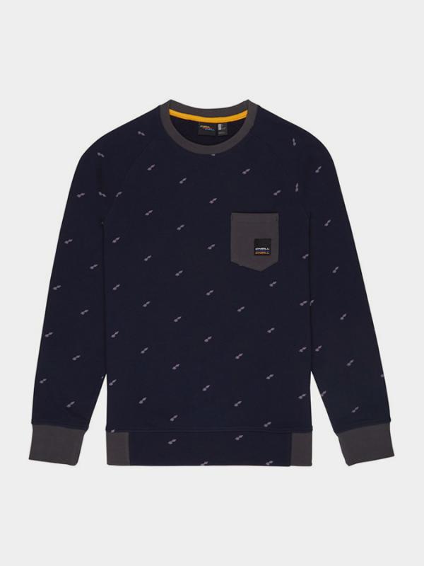 Mikina O´Neill Lm Printed Crew Sweatshirt Modrá