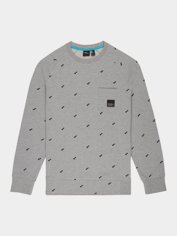 Mikina O´Neill Lm Printed Crew Sweatshirt Šedá