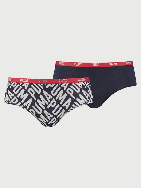 Kalhotky Puma Logo Collage Print Hipster 2 Pack Barevná