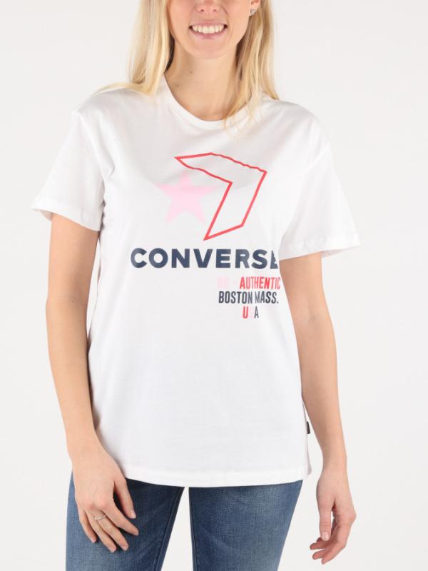Tričko Converse W Star Chevron Remix Tee Bílá