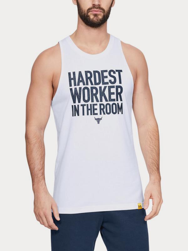 Tričko Under Armour Project Rock Cut-Off T Bílá