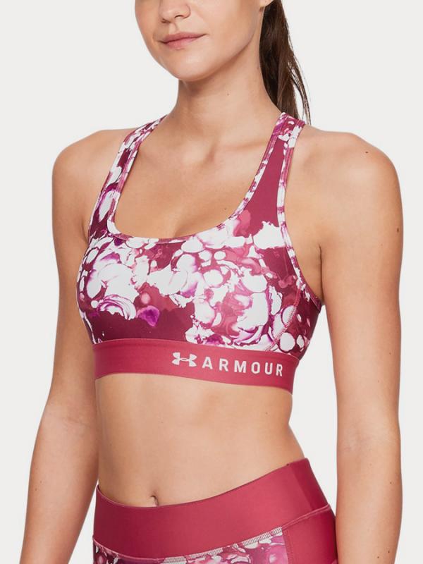 Kompresní podprsenka Under Armour Mid Crossback Printed Bra Barevná