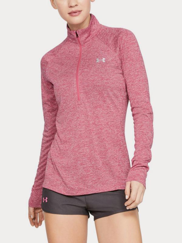 Tričko Under Armour Tech 1/2 Zip - Twist Růžová
