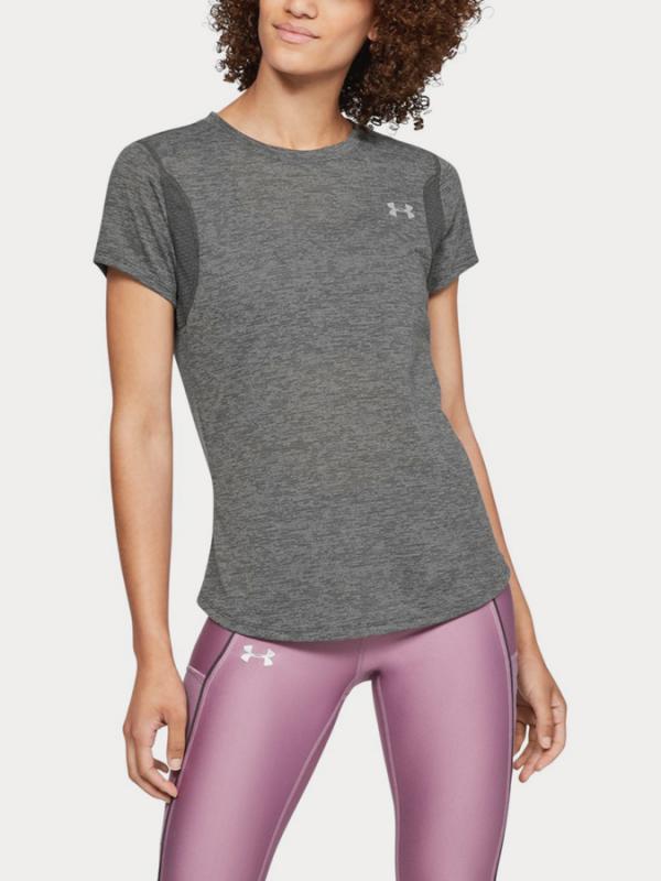 Tričko Under Armour Streaker 2.0 Heather Short Sleeve Šedá