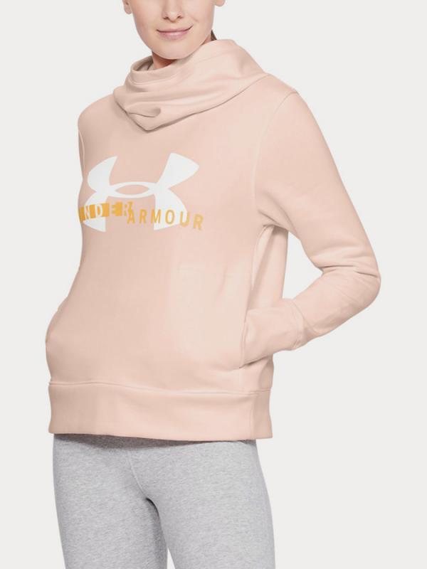 Mikina Under Armour Cotton Fleece Sportstyle Logo Hoodie Béžová
