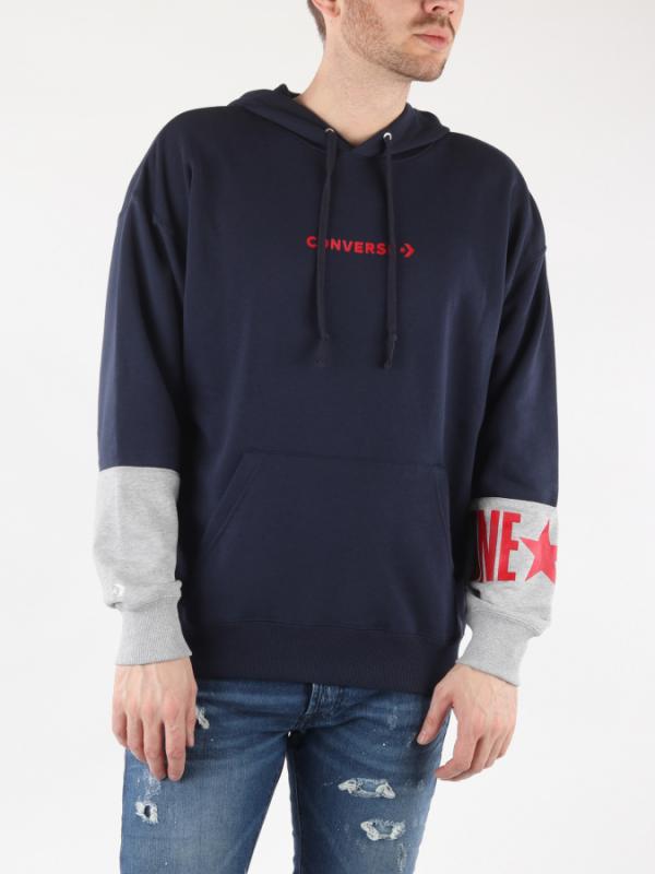 Mikina Converse M One Star Block Pck Po Hoodie Modrá