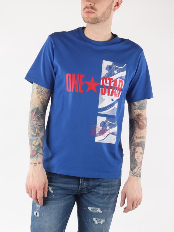Tričko Converse M One Star Photo Short Slv Tee Modrá