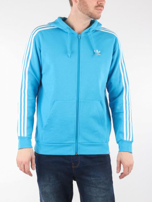 Mikina adidas Originals 3-Stripes Fz Modrá