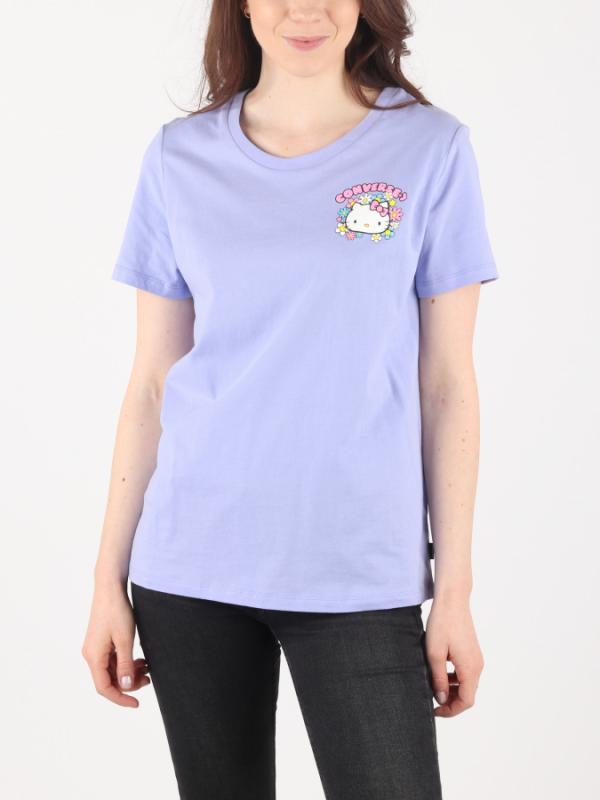 Tričko Converse Hello Kitty Flower Tee Fialová
